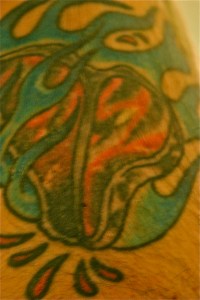 My Tattoo of a Flaming T-Bone
